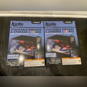 Kicks & Co. Stackable Sneaker & Storage - LED box Set of 2